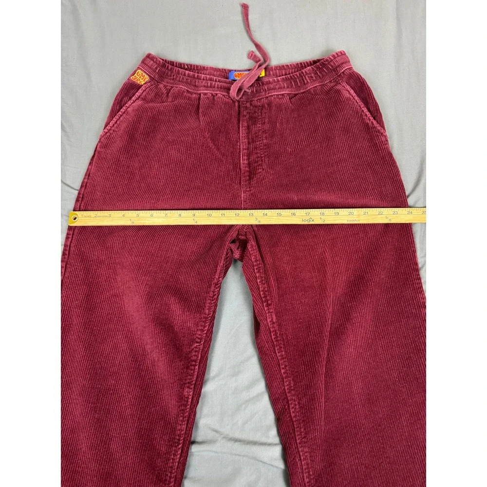 Empyre Relaxed Fit Corduroy Pants Mens Large Burgundy Maroon Skate Trousers L